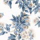 Camellia Garden Devon Navy and Linen Wallpaper by Anna French