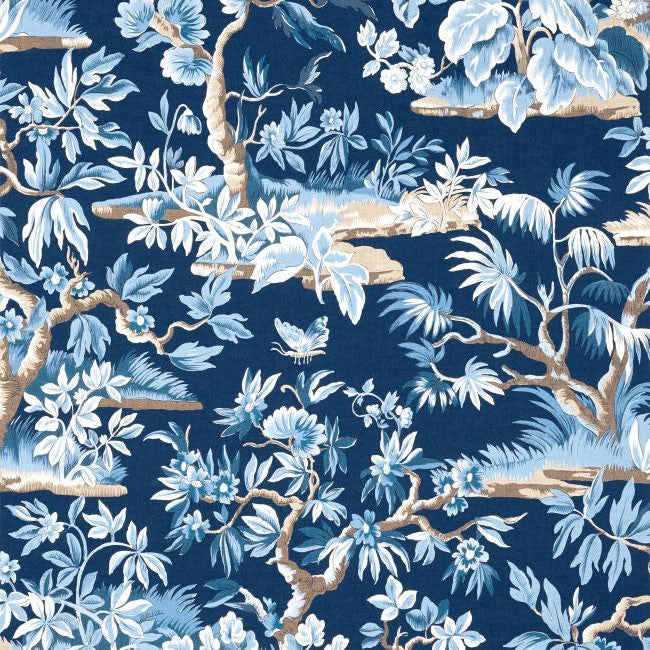 AT24563 Elwood Devon Navy Wallpaper by Anna French
