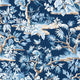 Elwood Devon Navy Wallpaper by Anna French
