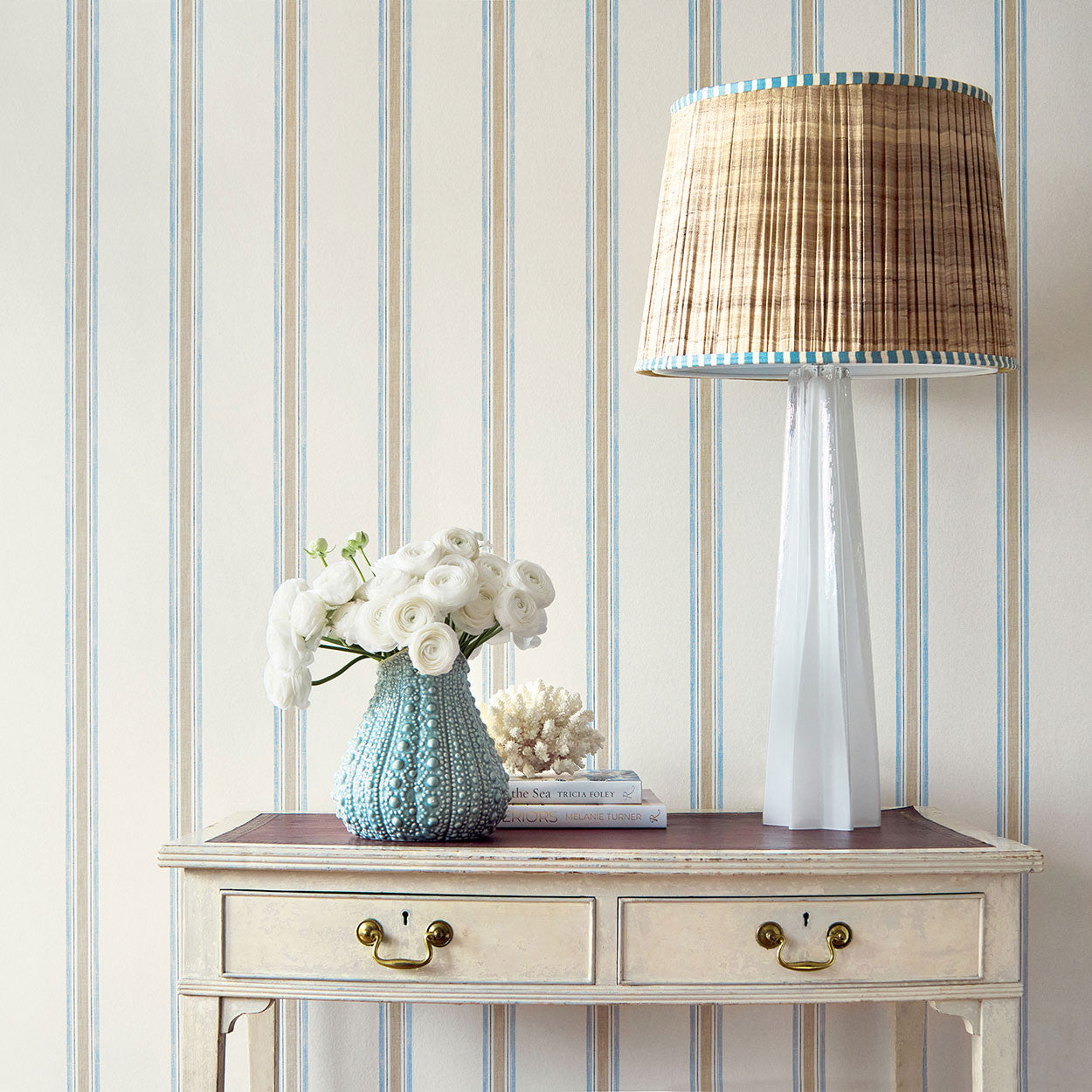AT57823 Beckley Stripe Bristol Sky Wallpaper by Anna French