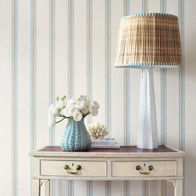 AT57823 Beckley Stripe Bristol Sky Wallpaper by Anna French
