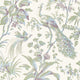 Peacock Toile Bristol Green & Plum Wallpaper by Anna French