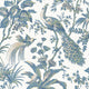 Peacock Toile Bristol Blue & Green Wallpaper by Anna French