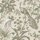 Peacock Toile Bristol Green on Natural Wallpaper by Anna French