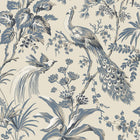 AT57833 Peacock Toile Bristol Slate & Black Wallpaper by Anna French