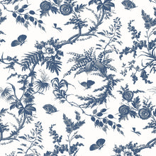 AT57837 Newlands Toile Bristol Blue Wallpaper by Anna French