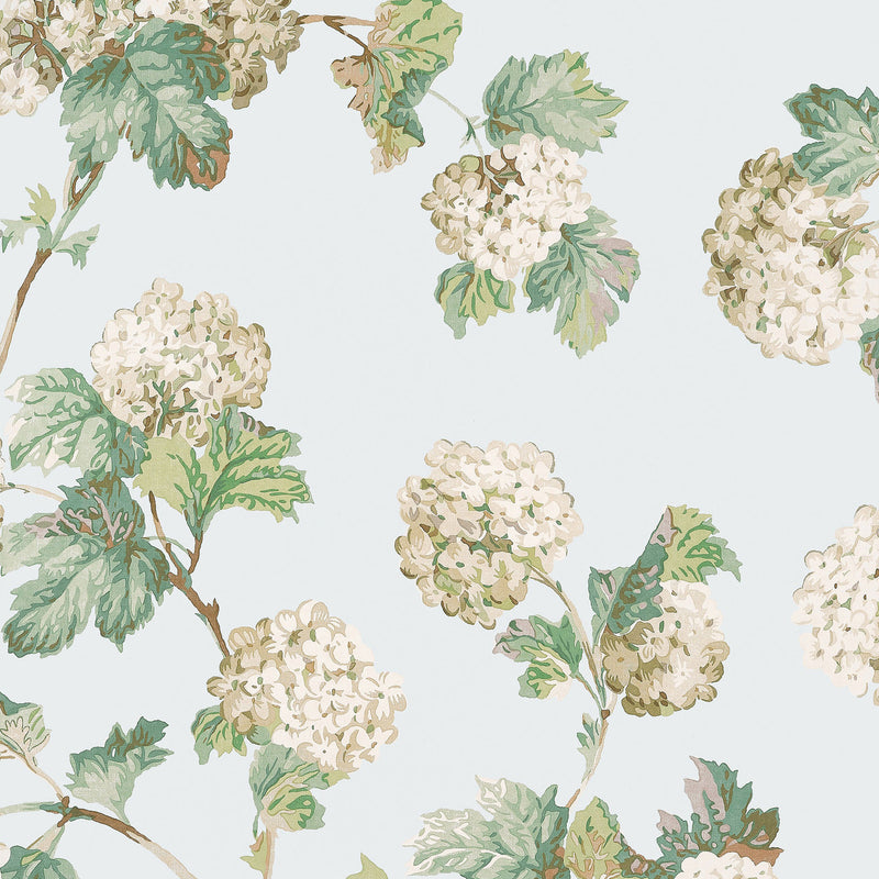 AT57845 Sussex Hydrangea Bristol Soft Blue Wallpaper by Anna French