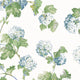 Sussex Hydrangea Bristol Blue & Green Wallpaper by Anna French