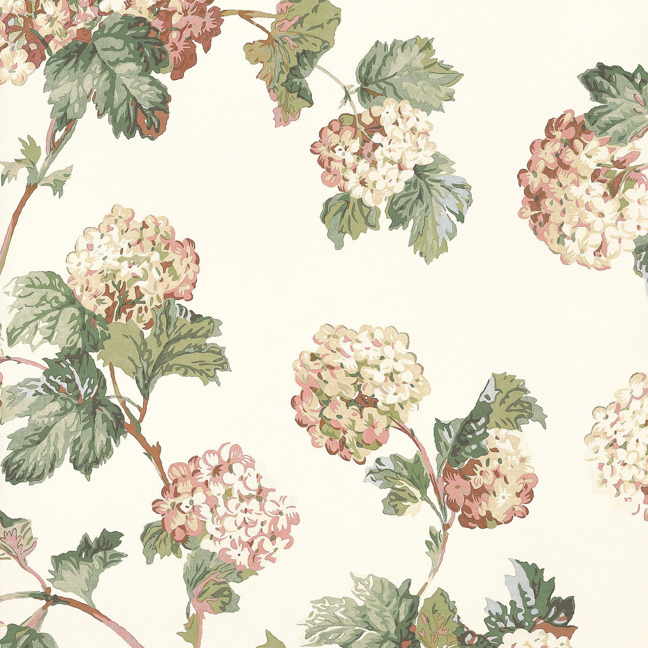 AT57848 Sussex Hydrangea Bristol Soft Gold Wallpaper by Anna French