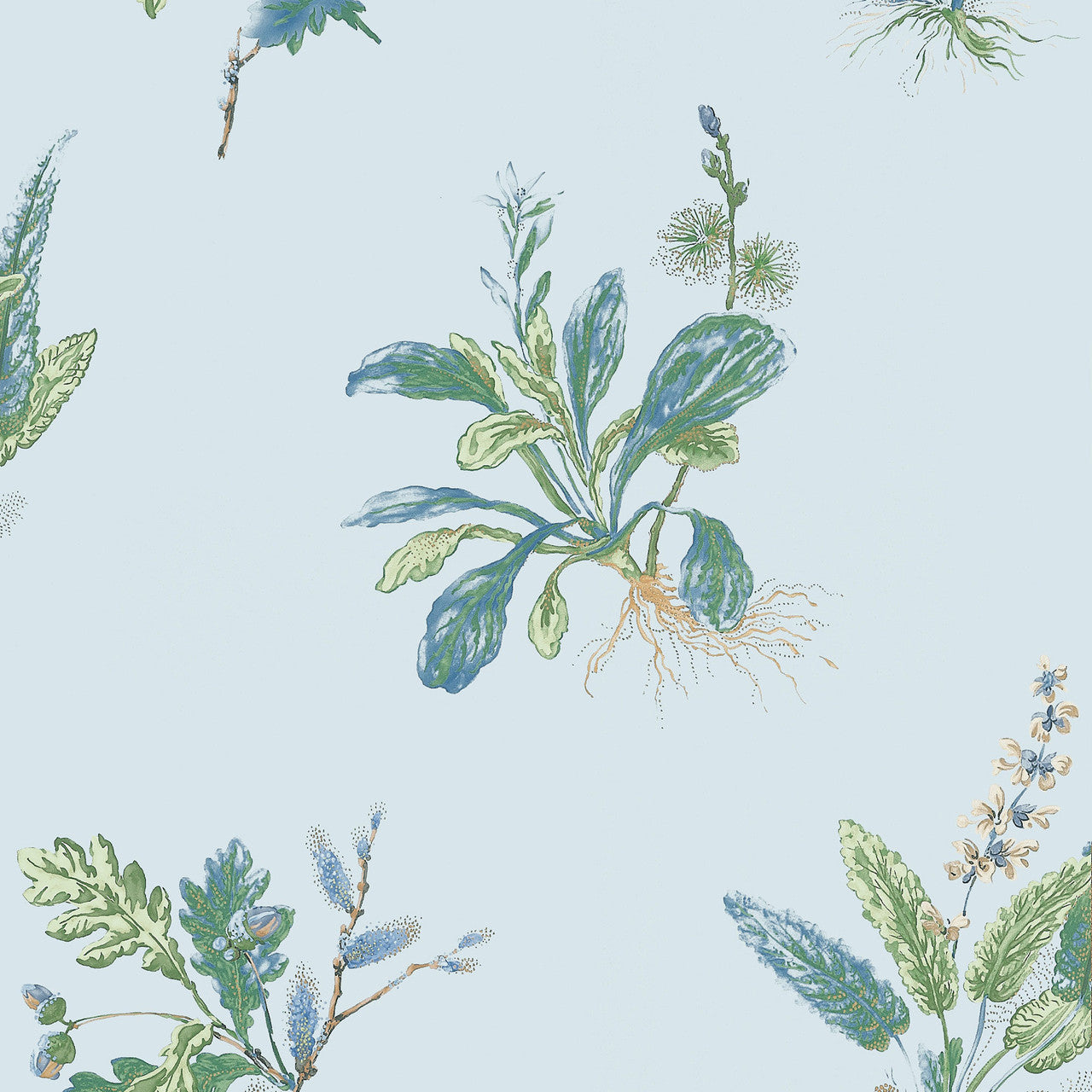 AT57851 Woodland Bristol Blue & Green Wallpaper by Anna French