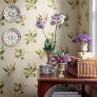 AT57853 Woodland Bristol Green on Natural Wallpaper by Anna French