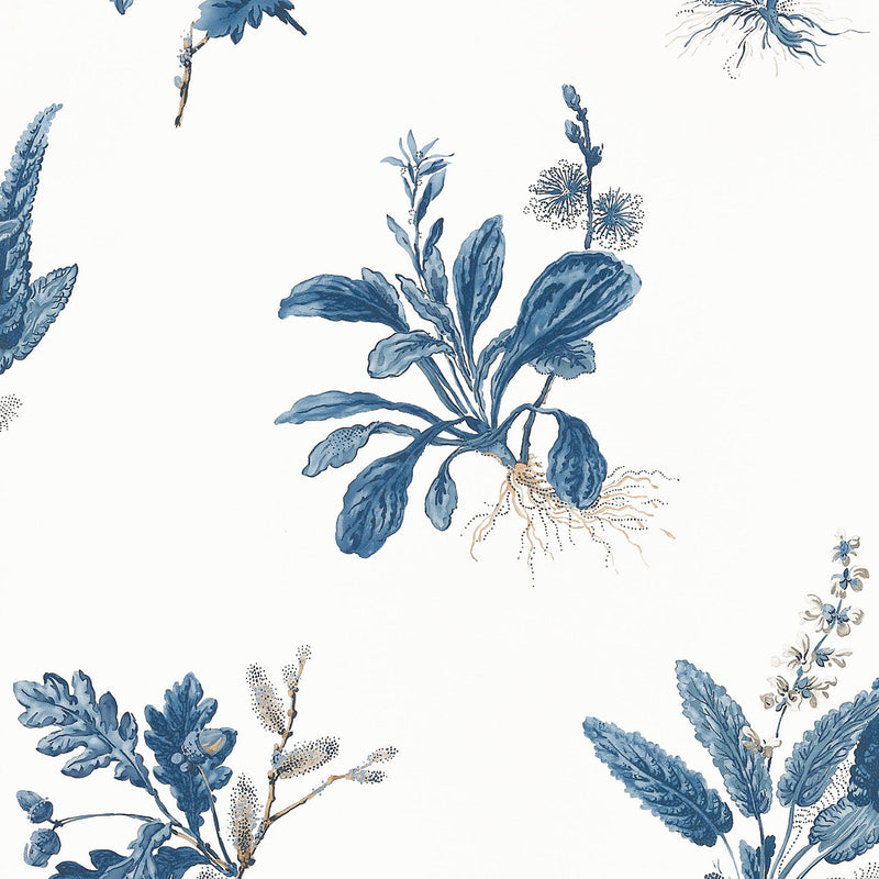 AT57854 Woodland Bristol Blue Wallpaper by Anna French