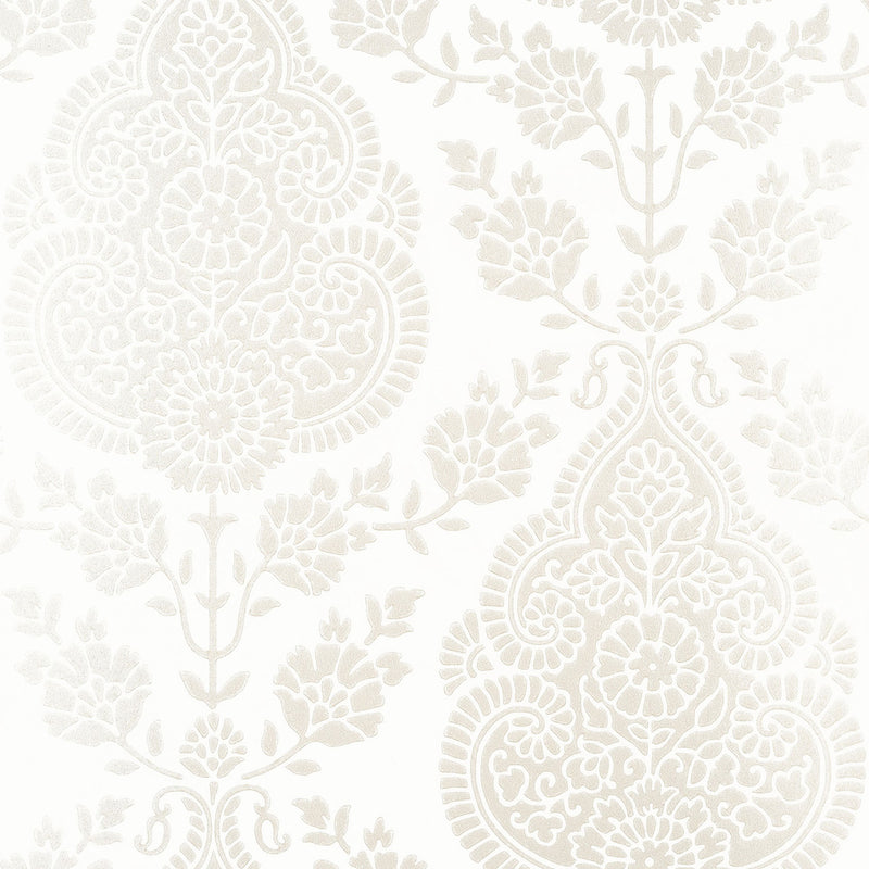 AT57863 Balmuccia Damask Bristol Pearl Wallpaper by Anna French