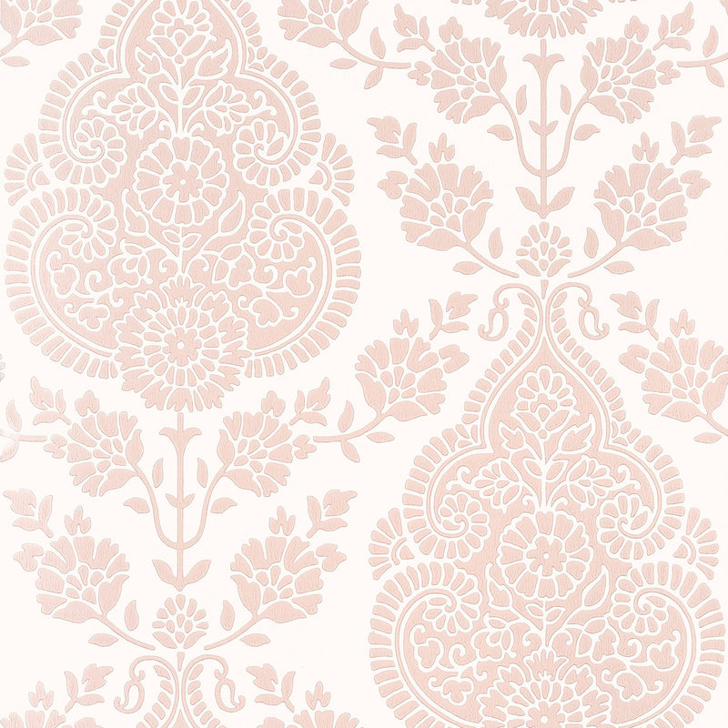 AT57865 Balmuccia Damask Bristol Blush Wallpaper by Anna French