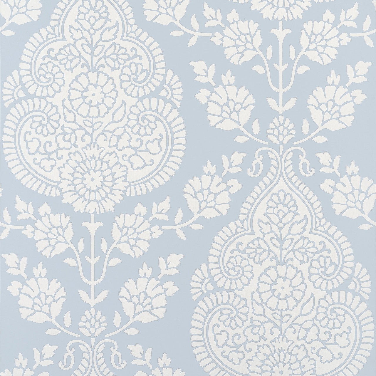 AT57866 Balmuccia Damask Bristol Soft Blue Wallpaper by Anna French