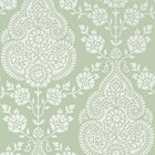 AT57867 Balmuccia Damask Bristol Soft Green Wallpaper by Anna French