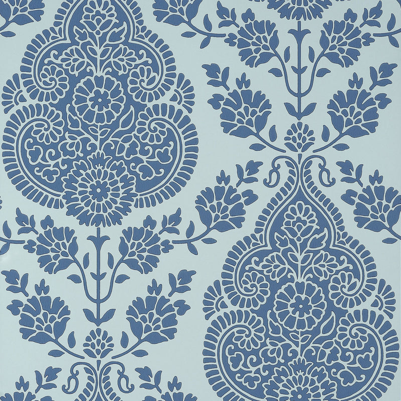 AT57868 Balmuccia Damask Bristol Blue Wallpaper by Anna French