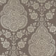 Balmuccia Damask Bristol Pewter on Chestnut Wallpaper by Anna French