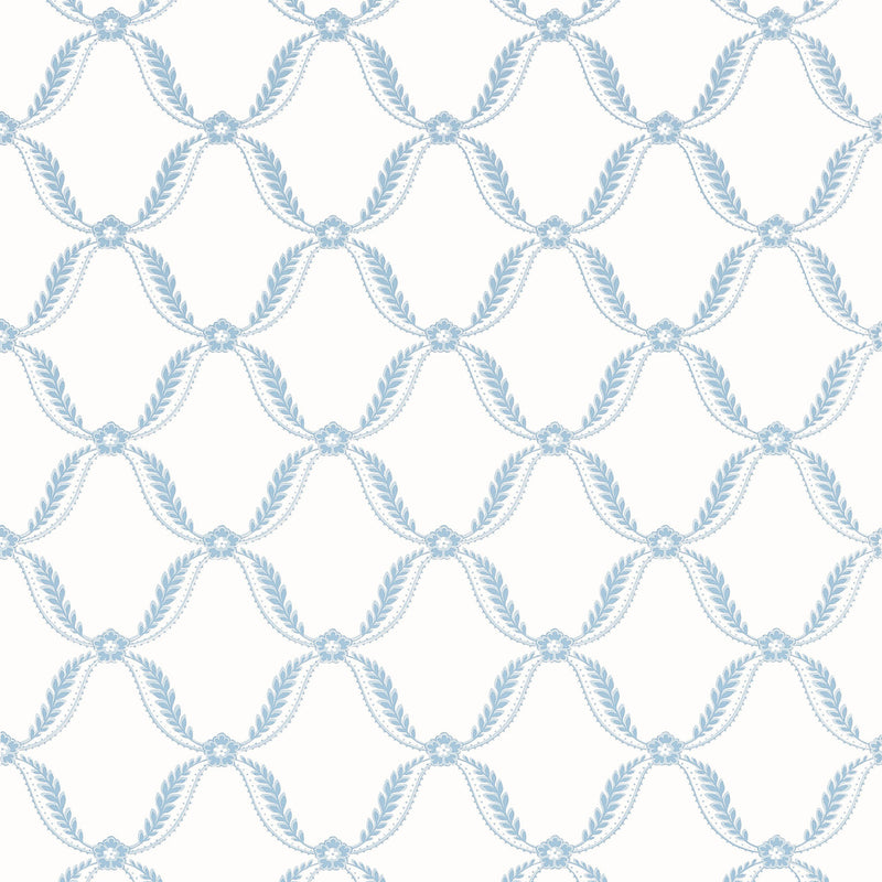 AT57881 Tate Trellis Bristol Soft Blue Wallpaper by Anna French