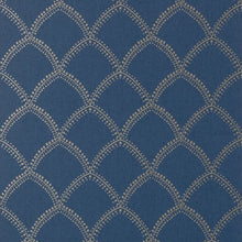 AT7911 Burmese Watermark Metallic/Navy Wallpaper by Anna French