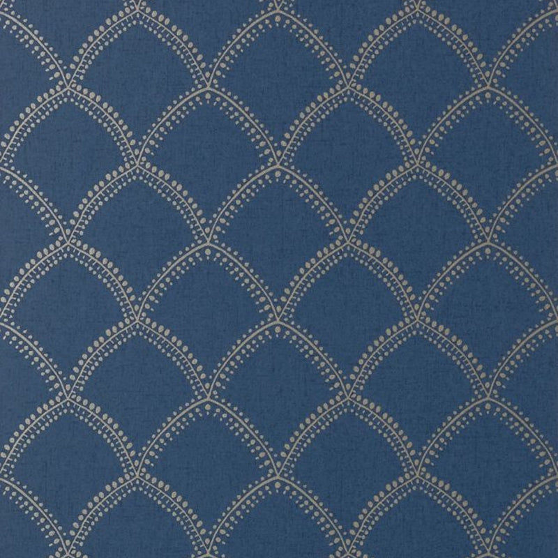 AT7911 Burmese Watermark Metallic/Navy Wallpaper by Anna French