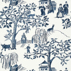 AT7915 Willow Wood Watermark Navy Wallpaper by Anna French