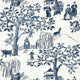 Willow Wood Watermark Navy Wallpaper by Anna French