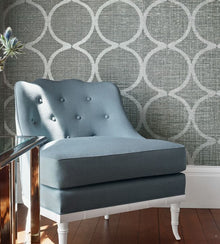 AT7947 Watercourse Watermark Metallic Silver/Taupe Wallpaper by Anna French