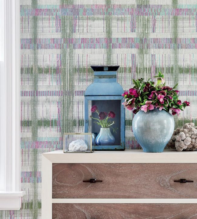 AT9847 Takao Weave Nara Green Wallpaper by Anna French