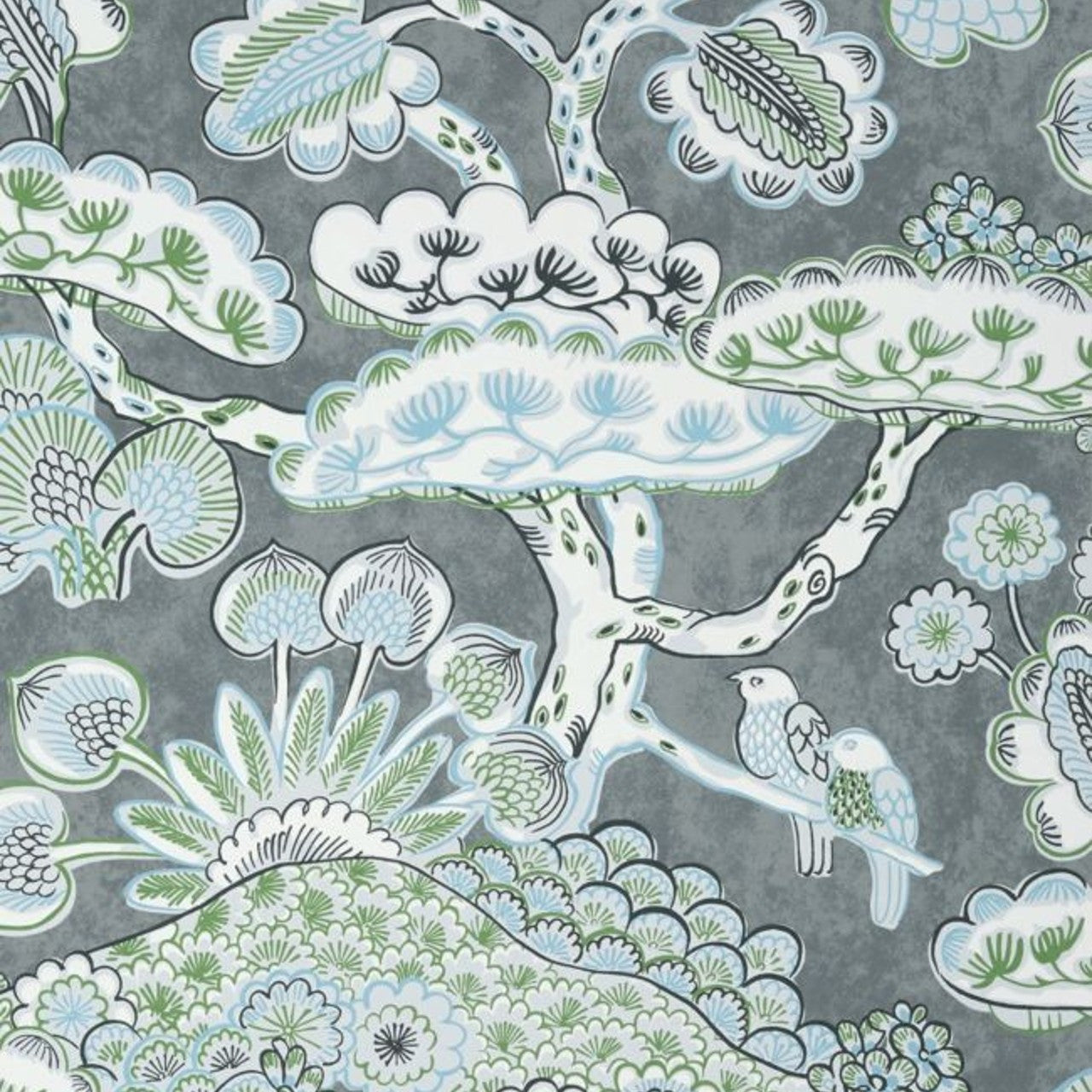 AT9864 Tree House Nara Grey Wallpaper by Anna French