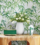 AT9869 Kyoto Leaves Nara Emerald Green Wallpaper by Anna French
