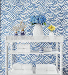 AT9873 Waves Nara Blue Wallpaper by Anna French