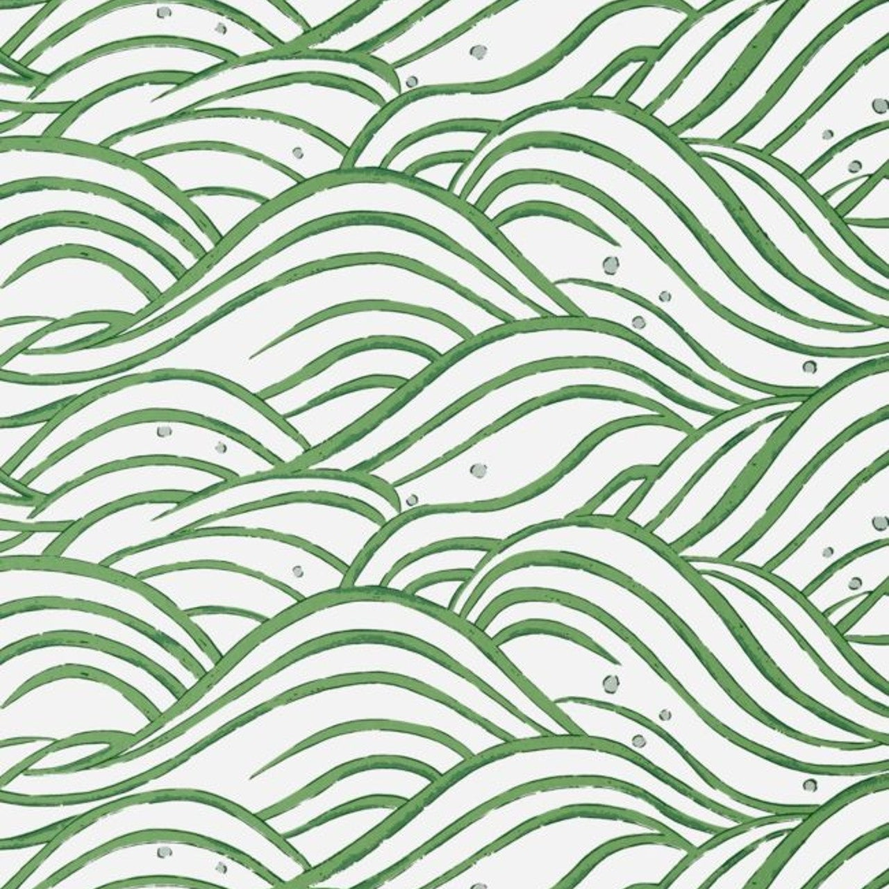 AT9874 Waves Nara Emerald Green Wallpaper by Anna French