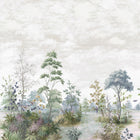 ATM16154 Cumbria Mural Pale Blue and Green on Pearl Belvedere Wallpaper by Anna French