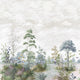 Cumbria Mural Pale Blue and Green on Pearl Belvedere Wallpaper by Anna French