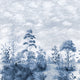 Cumbria Mural Blue and White on Pearl Belvedere Wallpaper by Anna French