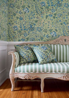 Payton Stripe Green Clermont Fabric by Anna French