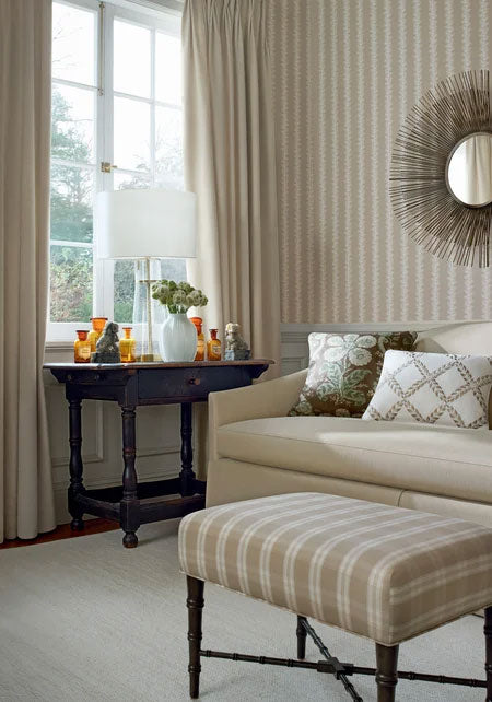 Payton Check Beige Clermont Fabric by Anna French