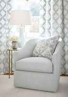 Halifax Embroidery Blue and White Clermont Fabric by Anna French
