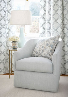 Halifax Embroidery Blue and White Clermont Fabric by Anna French