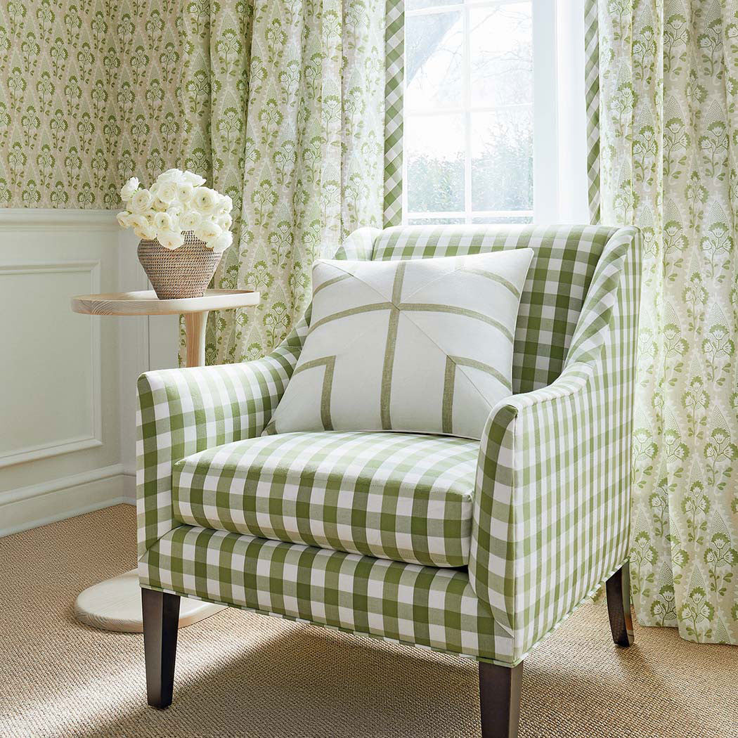 AW15145 Saybrook Check Antilles Green Fabric by Anna French