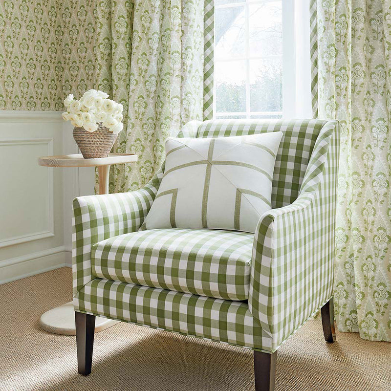 AW15145 Saybrook Check Antilles Green Fabric by Anna French