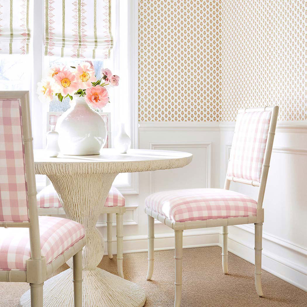 AW15148 Saybrook Check Antilles Blush Fabric by Anna French