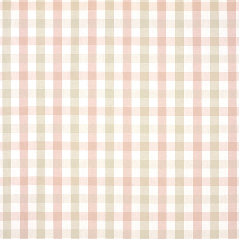 AW15149 Saybrook Check Antilles Pink/Beige Fabric by Anna French