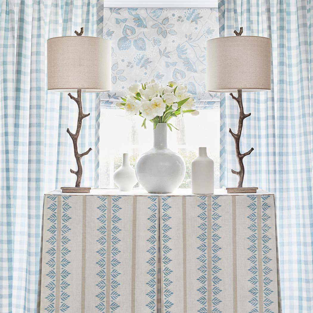 AW15150 Saybrook Check Antilles Spa Blue Fabric by Anna French