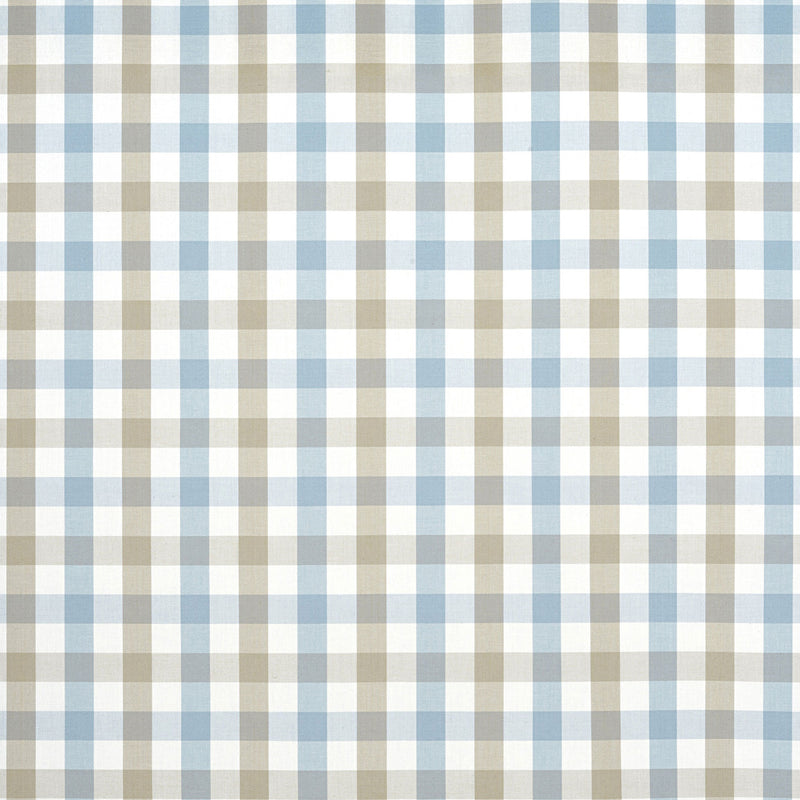 AW15151 Saybrook Check Antilles Spa Blue/Beige Fabric by Anna French