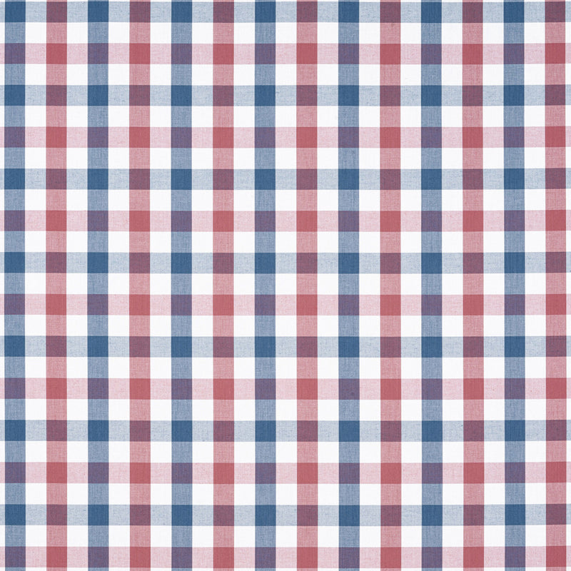 AW15153 Saybrook Check Antilles Blue/Red Fabric by Anna French