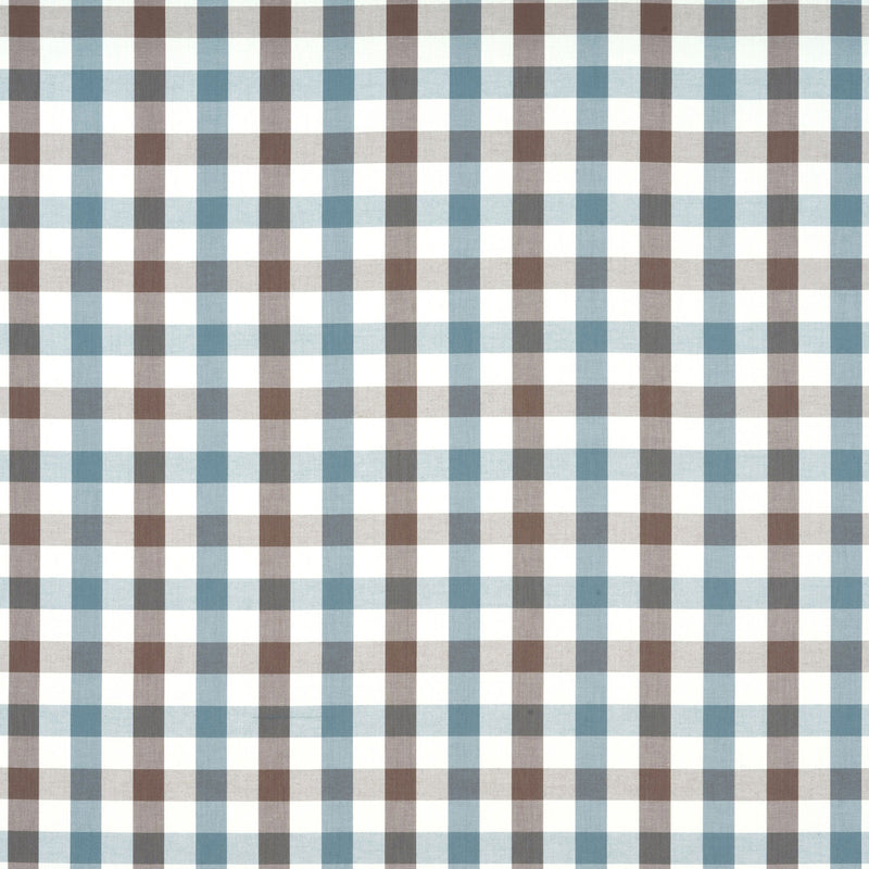 AW15154 Saybrook Check Antilles Brown/Slate Fabric by Anna French