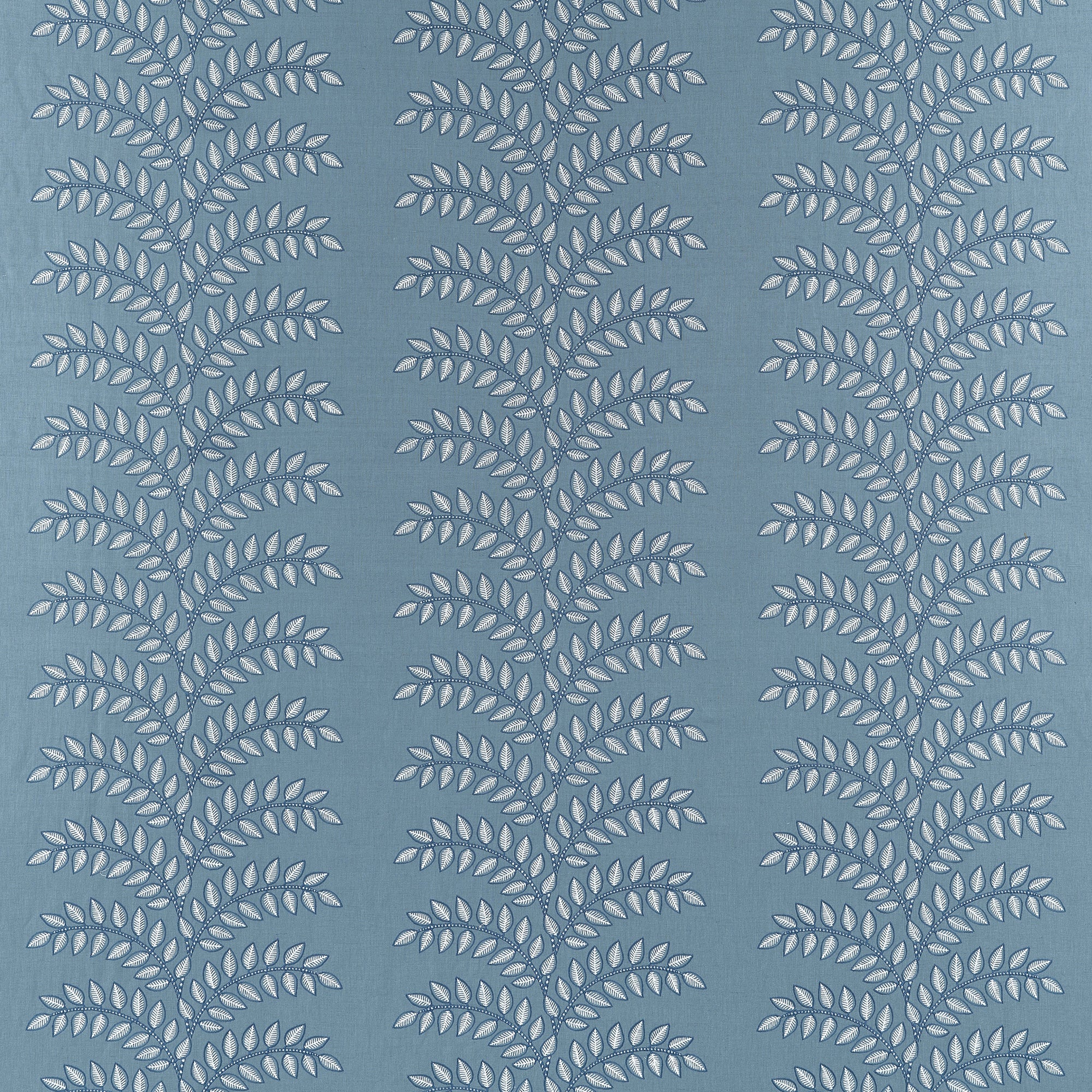 AW16101 Frondescence Embroidery Blue Belvedere Fabric by Anna French