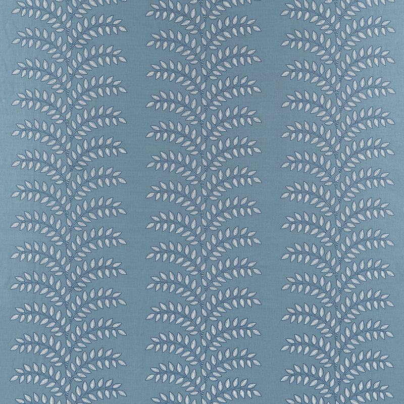 AW16101 Frondescence Embroidery Blue Belvedere Fabric by Anna French